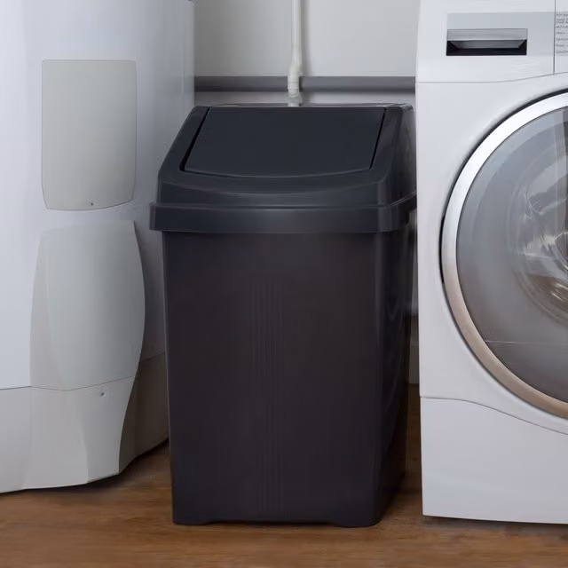 Wham 50L Plastic Swing Bin in Midnight, H 66.5 x W 40.0 x D 33.0 cm – 2