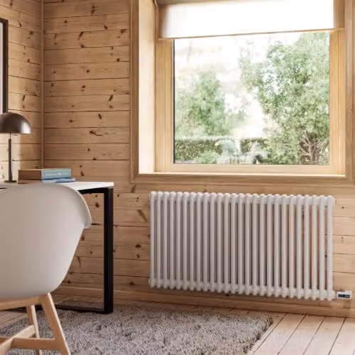 UK Radiators Alpha 2 Column Electric Radiator in Anthracite and White with WiFi App Control, H: 60.0 cm x W: 116.4 cm – 2