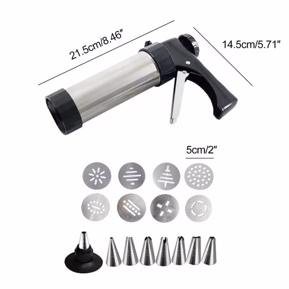 PAWNORA 17-Piece Stainless Steel Biscuit and Cake Decorating Set in Silver – 2