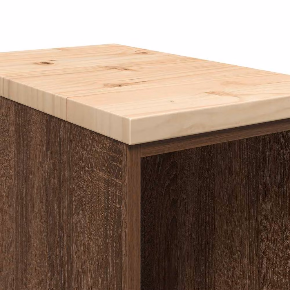 Berkfield Home Garage Storage Cabinet in Brown Oak, Solid Wood Pine, W: 30 cm, D: 51 cm, H: 85 cm – 3