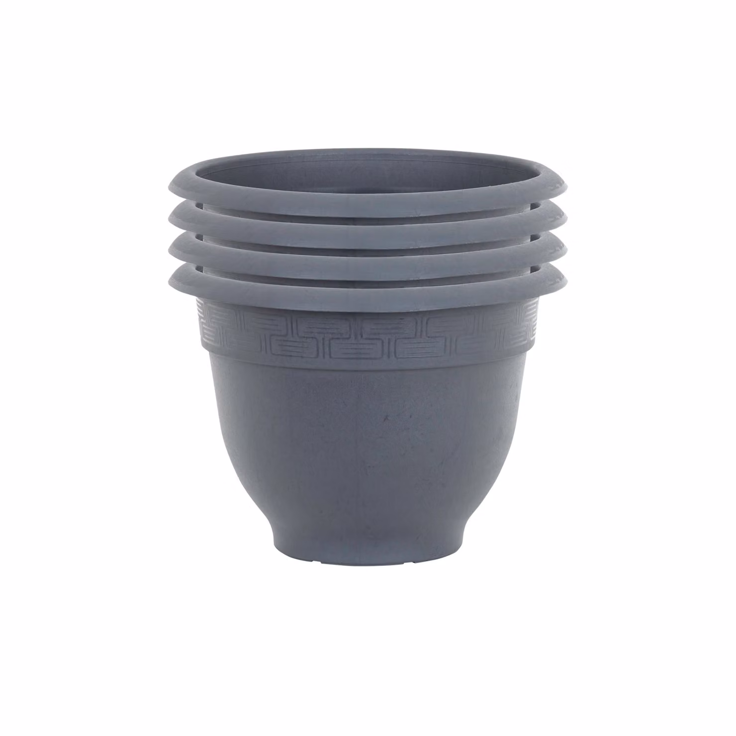 Wham Bell Pot 4 x 28cm Round Plastic Garden Planters in Grey – 2