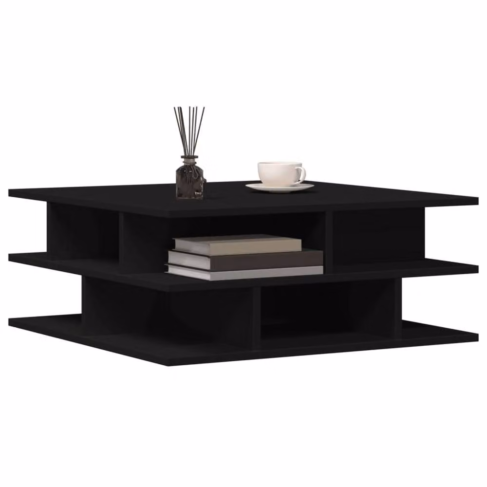 Berkfield Home Modern Square Coffee Table in Black, W/D/H: 70 x 70 x 29 cm – 4