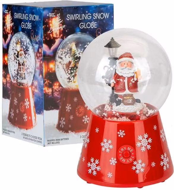 VFM e-Store Christmas Snow Globe Light Up Blower Decoration in Pink and Red, W/D/H: 18 x 12 x 12 cm
