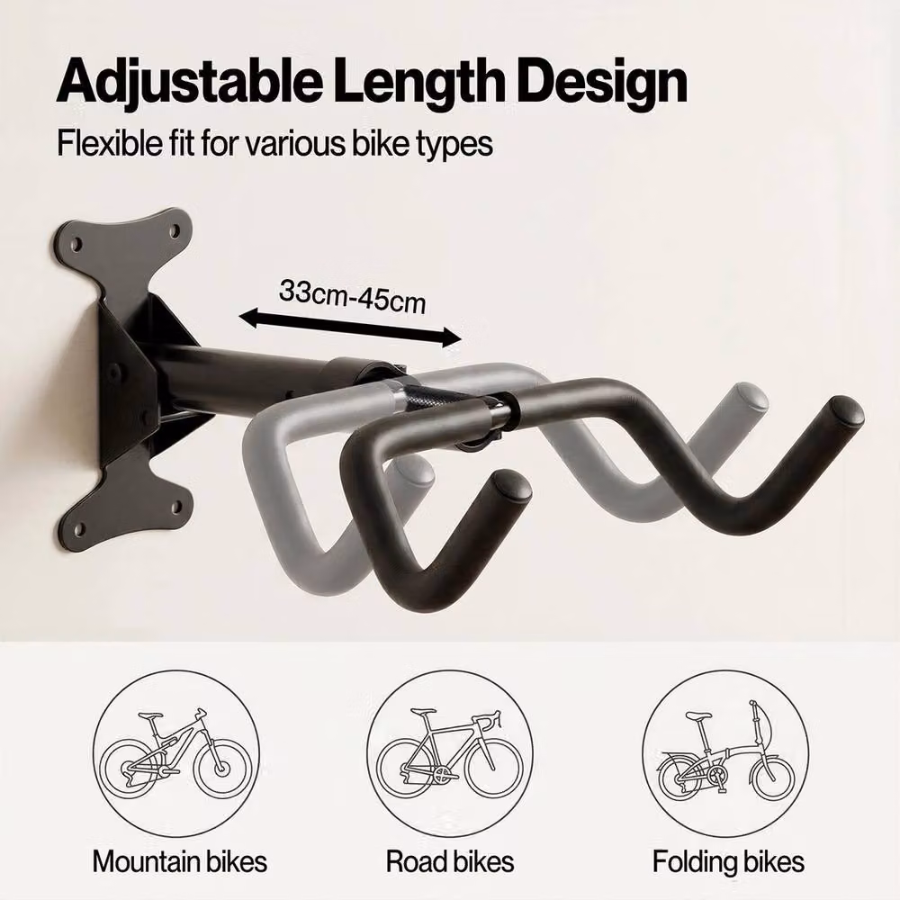 NESTLUNE Foldable Bike Wall Mount Rack in Black – 2
