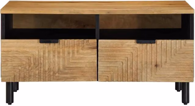Berkfield Home Beautiful Coffee Table in Brown Solid Mango Wood, W/D/H: 80 x 54 x 40 cm