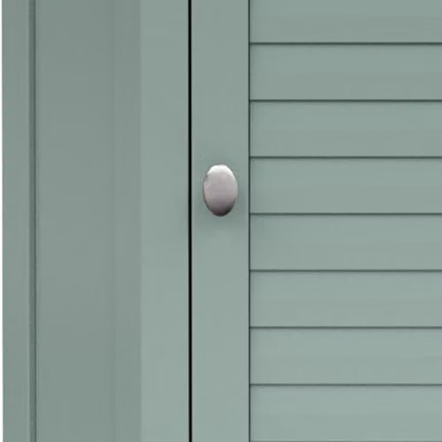 Teamson Home Glancy Wall Mounted Corner Cabinet with Faux Louvered Hinged Doors, Green – 3