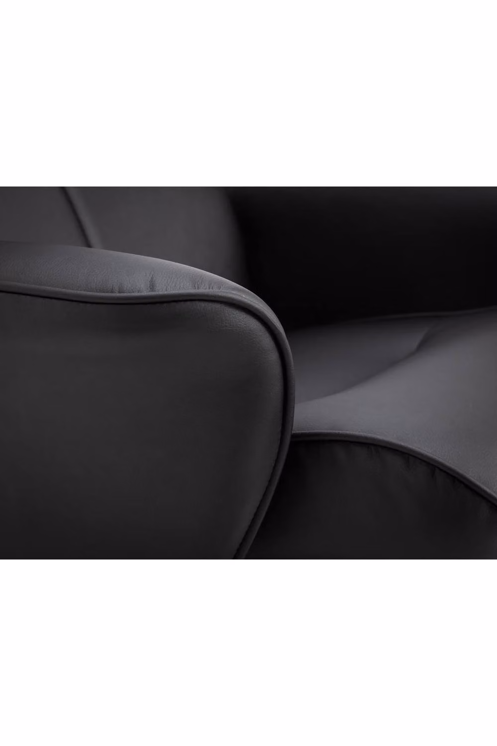 Julian Bowen Lugano Swivel Recliner Chair and Matching Footstool in Black Faux Leather – 3