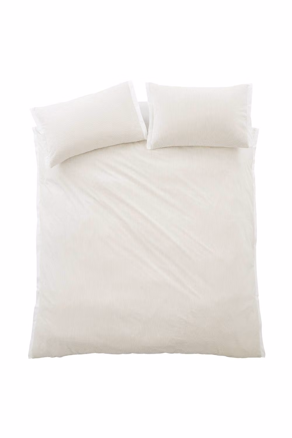 Bianca Seersucker Woven Stripe Cotton Duvet Cover Set in Beige, 180 x 200 cm – 2