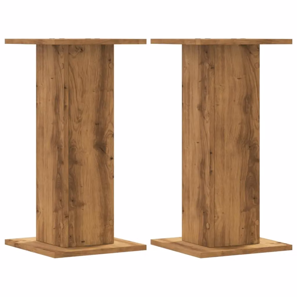 Berkfield Home Set of 2 Artisan Oak Plant Stands in Brown, W/D/H: 30 x 30 x 60 cm – 2