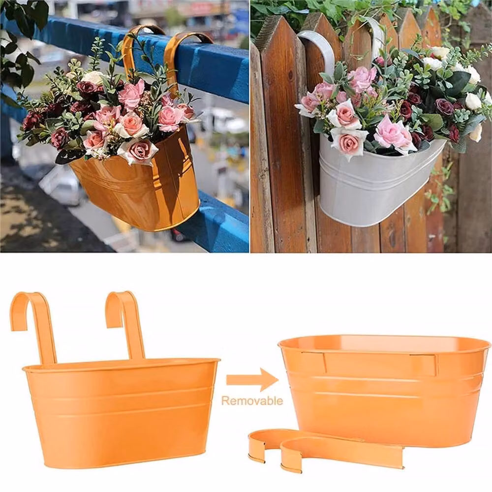 SPETLEK 4 Pack Oval Metal Hanging Planters in Multicolour – 4