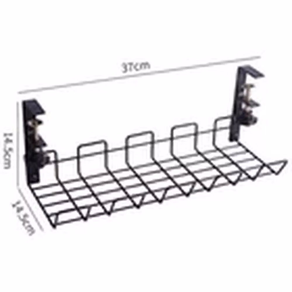 Havendro Black Metal Under Desk Cable Management Tray and Cord Holder for Office and Home – 2