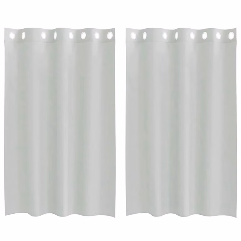 Berkfield Home Grey Transparent Voile Fabric Panel Curtains with Eyelets, 2 Pack, W: 140 cm, H: 175 cm