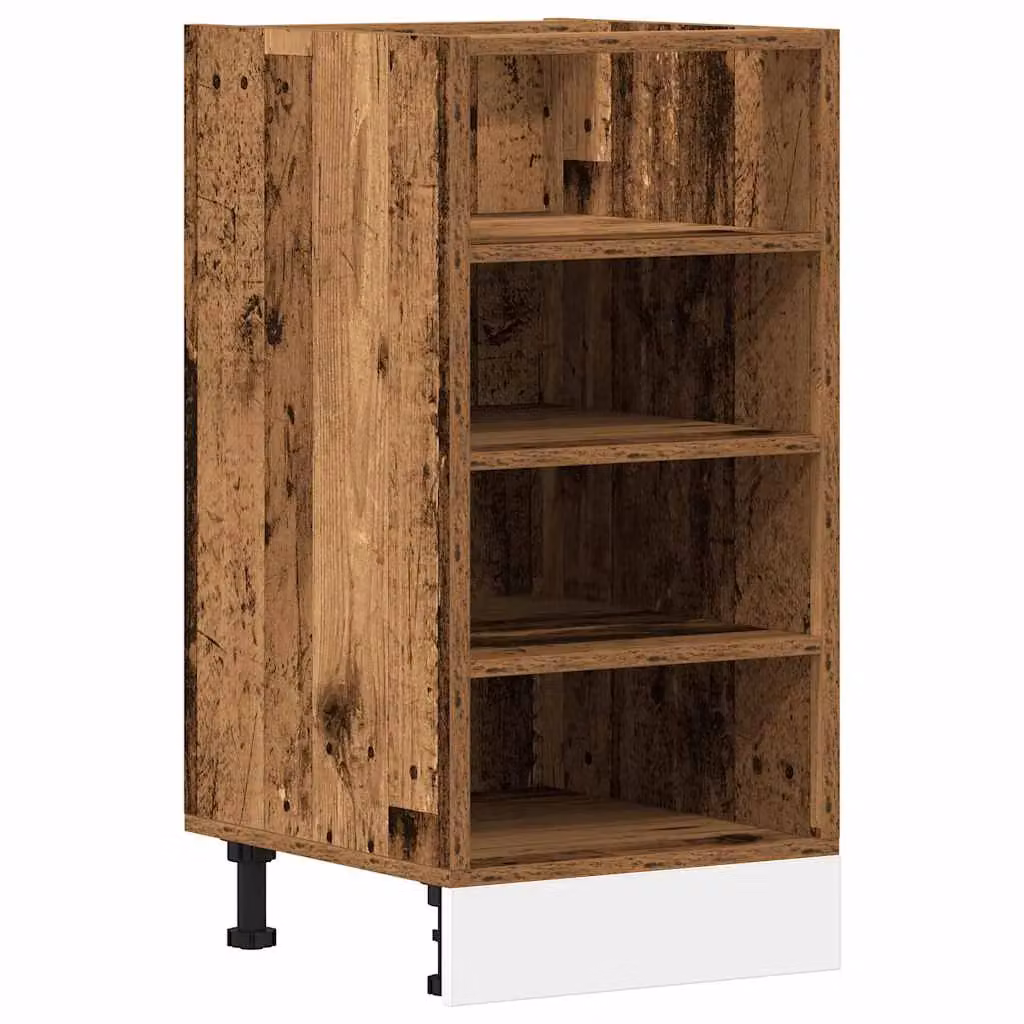 Berkfield Home Brown Rustic Kitchen Base Unit with Hinged Doors and Internal Shelves, W/D/H: 40 x 44.5 x 81.5 cm – 2