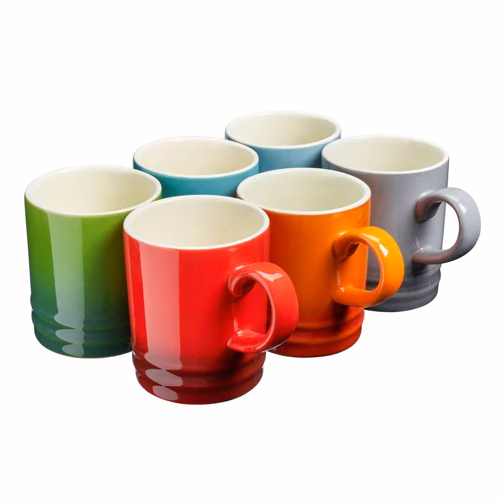 Cooks Professional Set of 6 Multicoloured Stoneware Espresso Cups, 100ml – 2