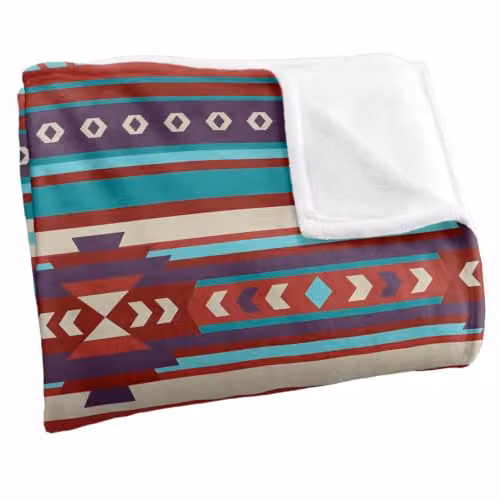 JQ Licensing Southwest Turquoise Pattern Silky Touch Super Soft Fleece Throw Blanket, W/D/H: 91 x 147 cm – 2