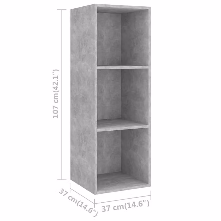 Berkfield Home Practical 3 Piece TV Cabinet Set in Concrete Grey Engineered Wood