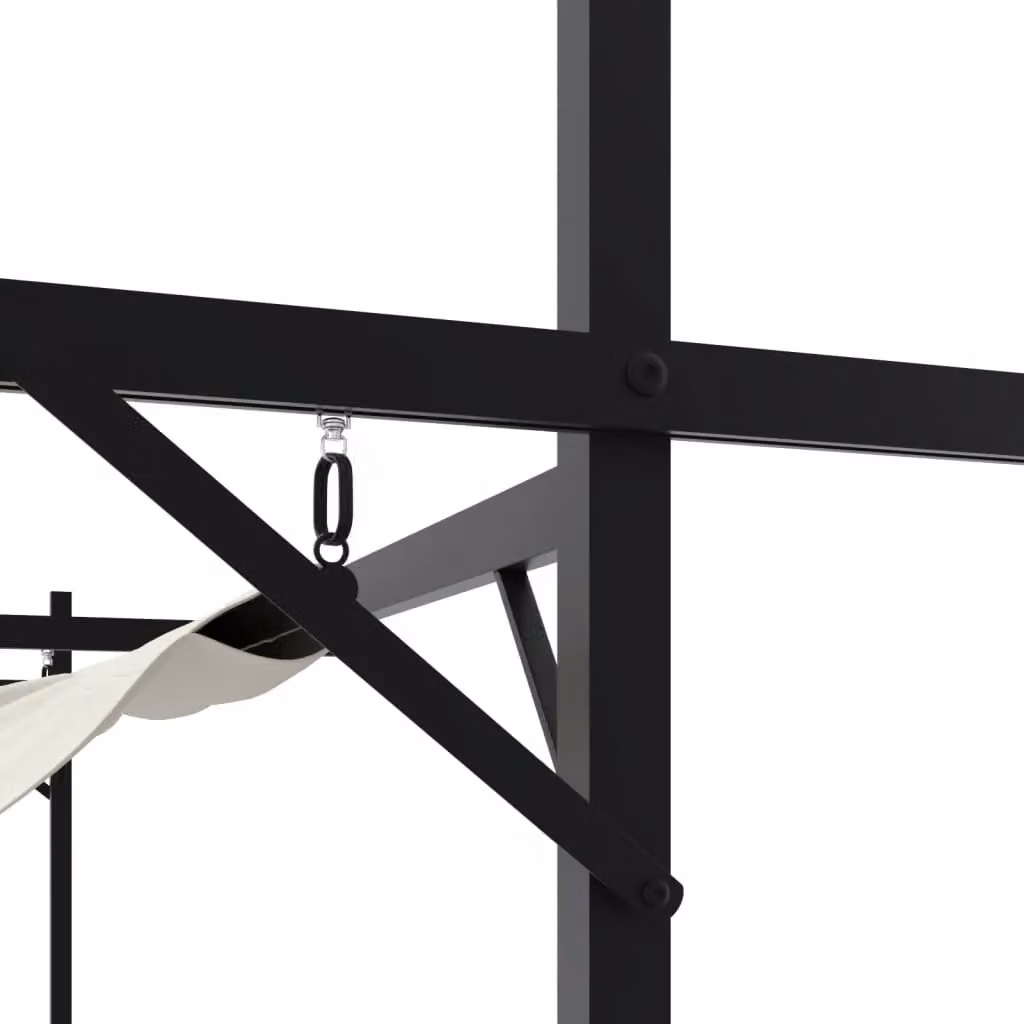 Berkfield Home Pergola with Retractable Roof in Beige, W: 589 cm, D: 292 cm, H: 230 cm – 3