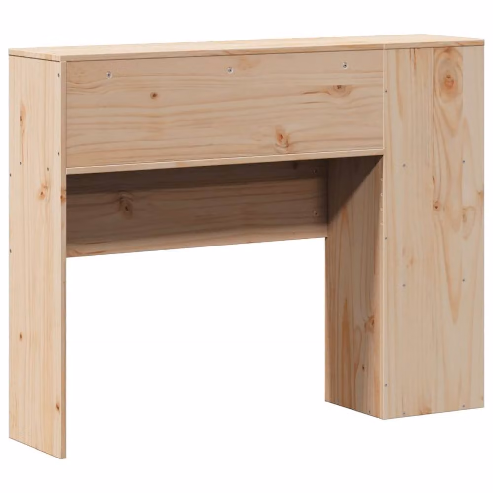 Berkfield Home Rustic Solid Wood Pine Headboard with Integrated Nightstands and Shelf in Natural Brown, Width: 75 cm – 3