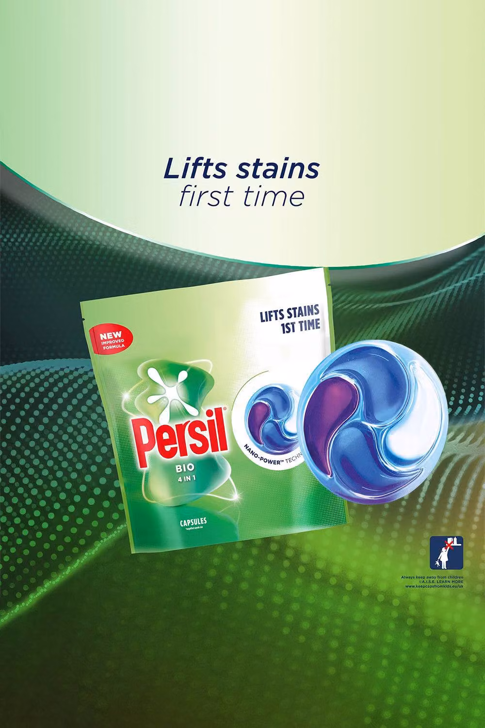 Persil Bio laundry capsules, fast-dissolving washing pods, 144 washes, 3 pack – 2