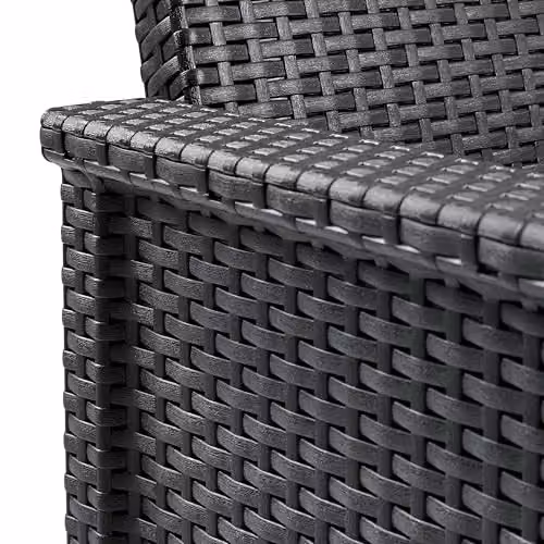 Keter Emma 4 Seater Lounge Set in Grey, featuring a 2-Seater Sofa, 2 Armchairs, a Storage Coffee Table and Cushions, Weatherproof Rattan-Style Wicker Furniture for Garden, Balcony or Terrace – 6