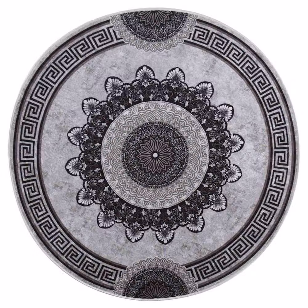 Berkfield Home Washable Round Anti Slip Multicolour Rug, Diameter: 120 cm – 3