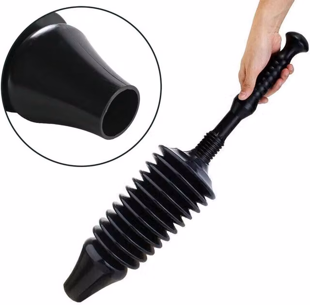 VOGREX Powerful Toilet Plunger Unblocker Air Pump Sink Blaster in Black