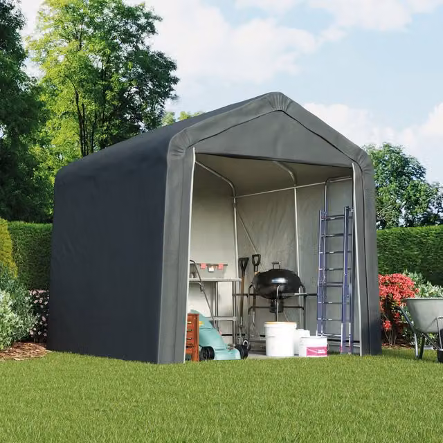 Garden Gear Heavy Duty Portable Gable Shed in Dark Grey