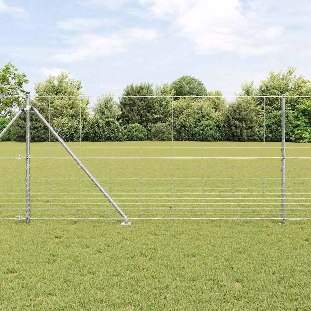 Berkfield Home Modern Field Fence in Silver Galvanised Steel, H: 120 cm x L: 25 m – 2