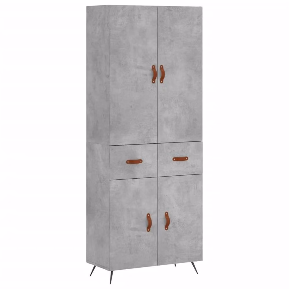 Berkfield Home Industrial Highboard in Concrete Grey, W/D/H: 69.5 x 34 x 180 cm – 3