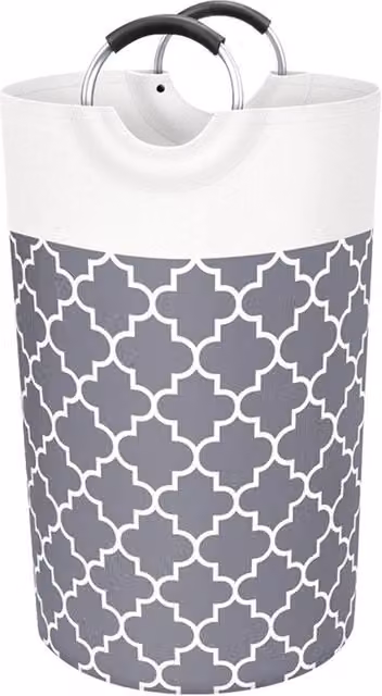 Nordara Grey Collapsible Fabric Laundry Hamper Bag with Handles, 82L