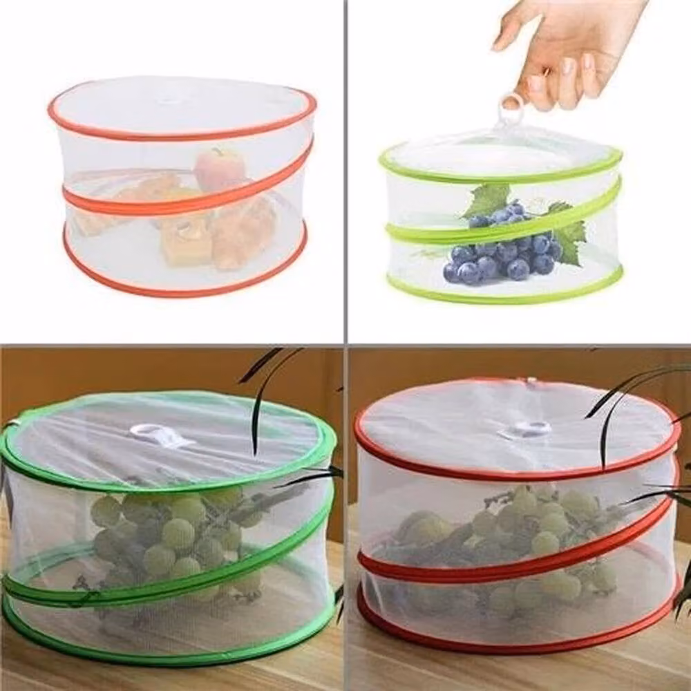 FLAVORA 5-Piece Pop-Up Food Cover Set, White Collapsible Insect Net Protectors, Diameter: 50 cm – 3