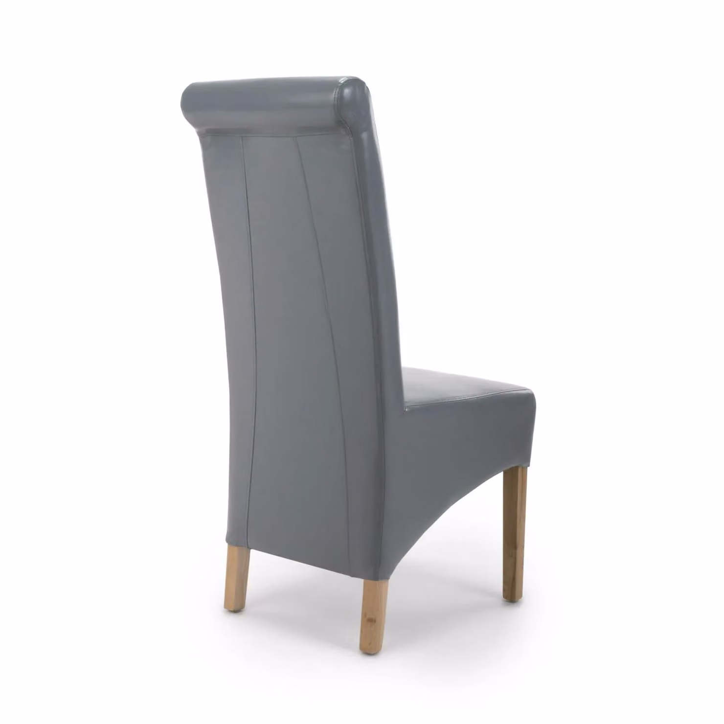 Shankar Krista Roll Back Grey Bonded Leather Dining Chairs, Set of 2 – 2