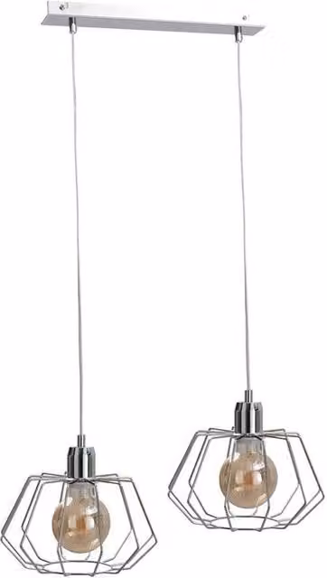 Netlighting Luna Bar Pendant Ceiling Light in Silver, 53cm, 2x E27