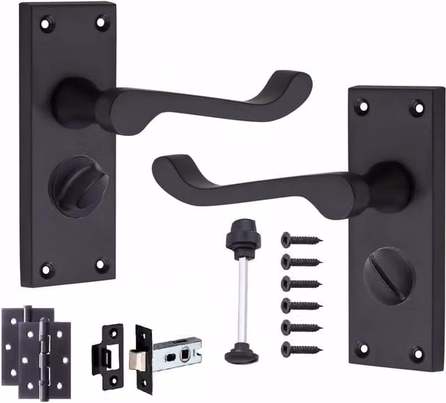 Golden Grace Internal Privacy Pack Door Handle in Black