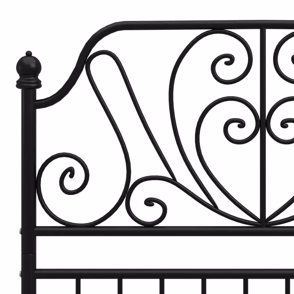 Berkfield Home Black Metal Bed Frame W/D/H: 90 x 200 cm – 3