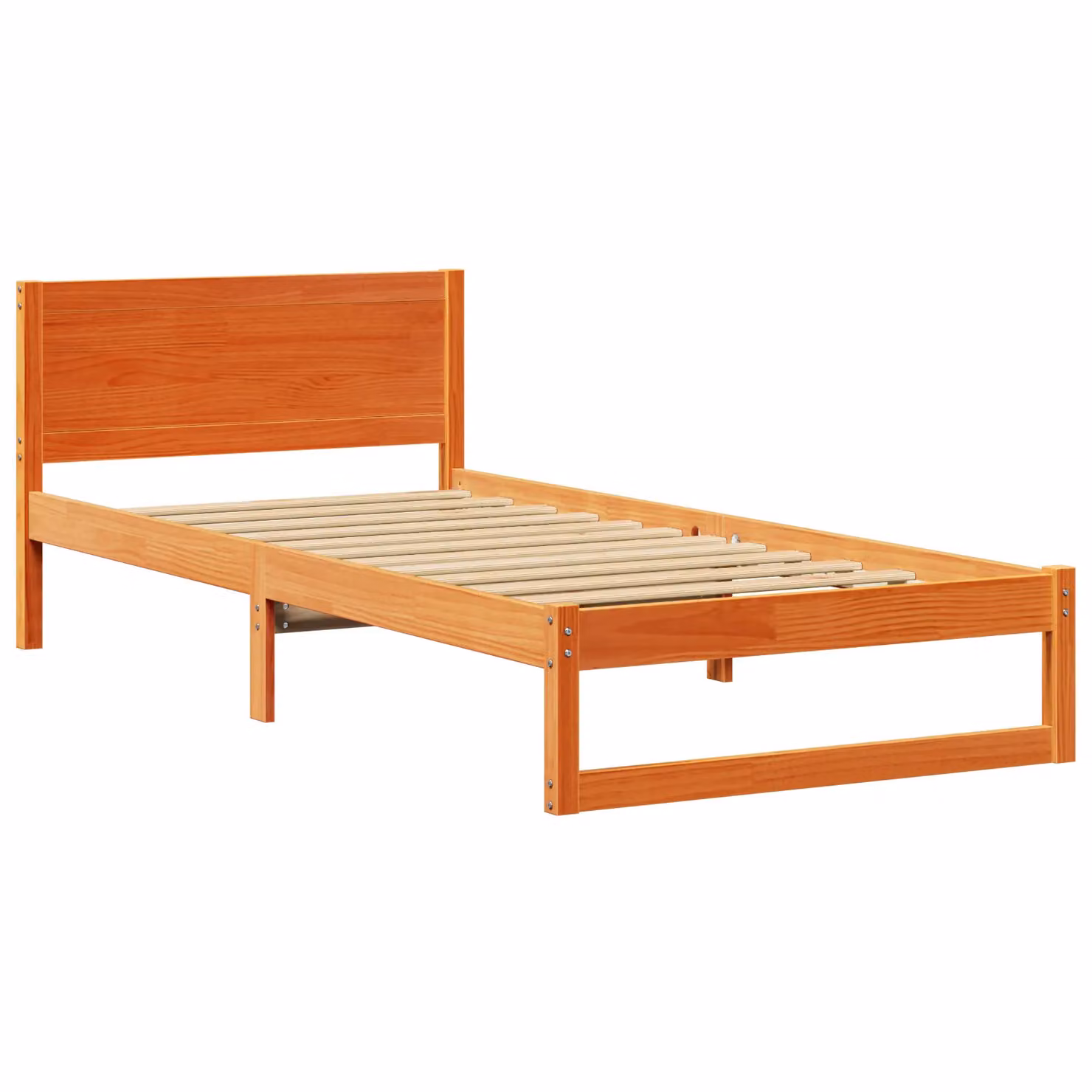 Berkfield Home Solid Wood Bed Frame in Wax Brown, W/D/H: 80 x 200 cm – 2