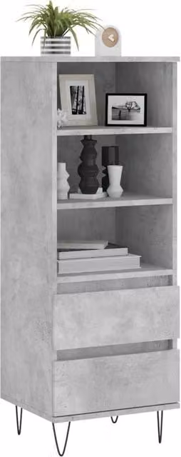Berkfield Home Highboard in Concrete Grey, W/D/H: 40 x 36 x 110 cm – 1