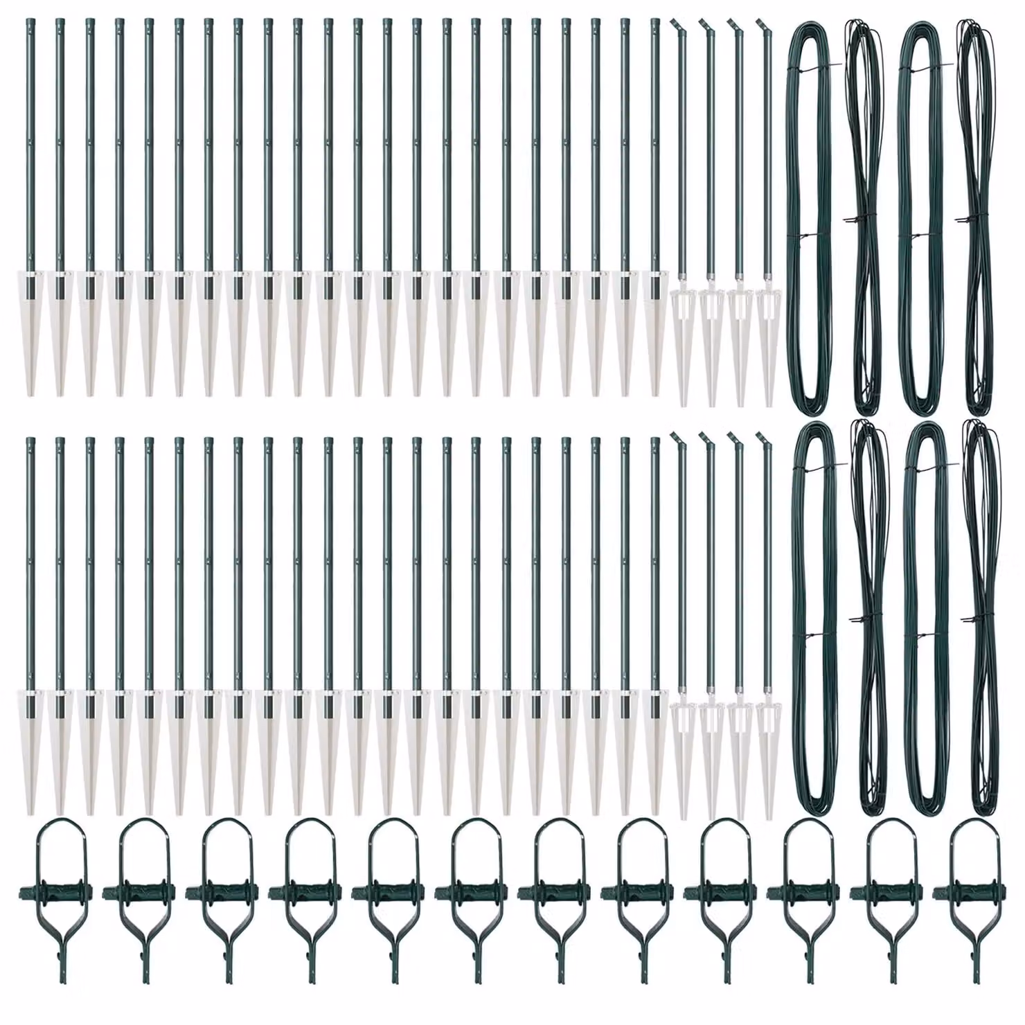 Berkfield Home Galvanised Steel Fence Posts with Spike, Green, 52 pcs, Diameter: 3.2 cm, Height: 80 cm – 2