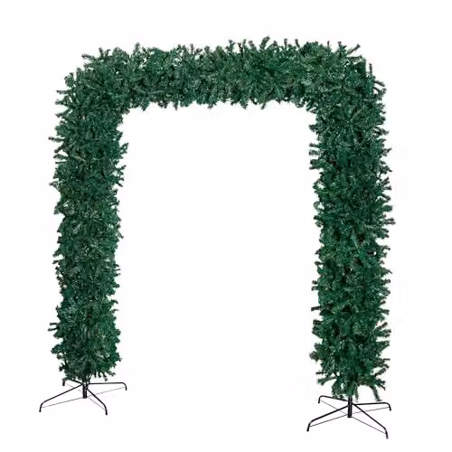 Samuel Alexander Green Double Door Flat Top Christmas Tree Arch, Height: 235 cm – 6
