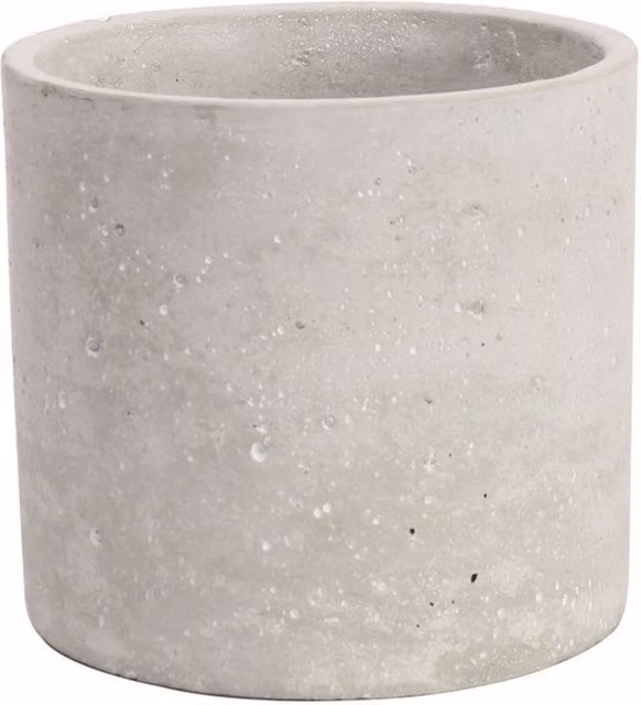 Kingsbury Gifts Round Concrete Tabletop Plant Pot, Grey, Diameter: 11 cm