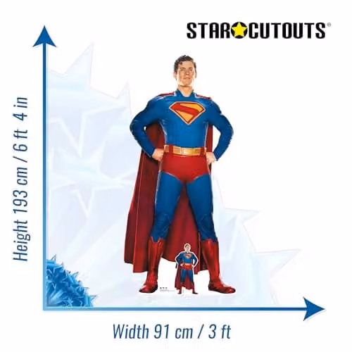 Star Cutouts Superman Movie Hero Pose David Corenswet Lifesize Cardboard Cutout, Multicolour, Height: 193 cm – 3