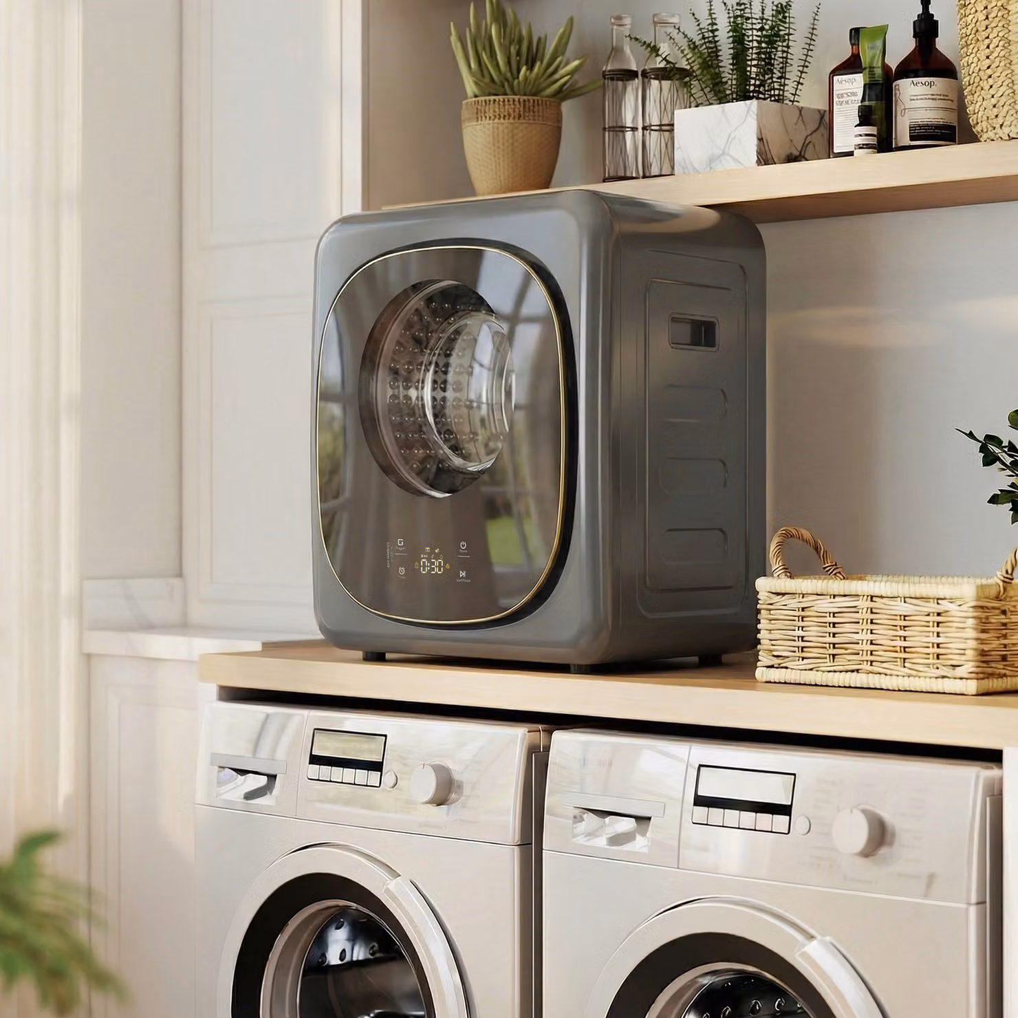 HOMCOM 4kg Vented Front Loading Freestanding Tumble Dryer with 5 Drying Modes and Child Lock, Grey – 7