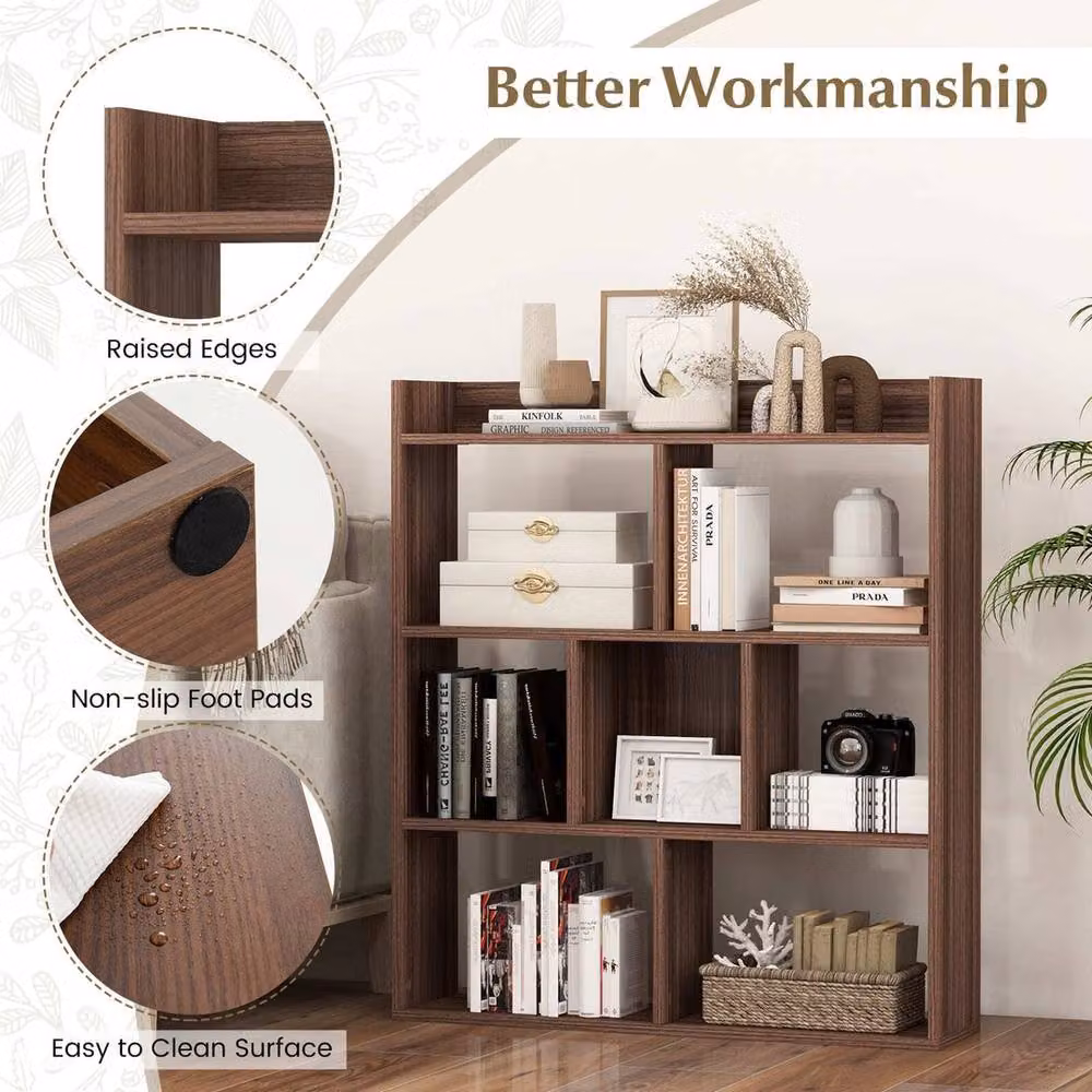 FORGEVIO Free-standing Wood Storage Unit and Display Rack in Brown – 4