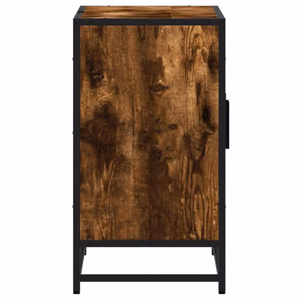 Berkfield Home Smoked Oak Bathroom Sink Cabinet, Brown, W/D/H: 90 x 33 x 60 cm – 5
