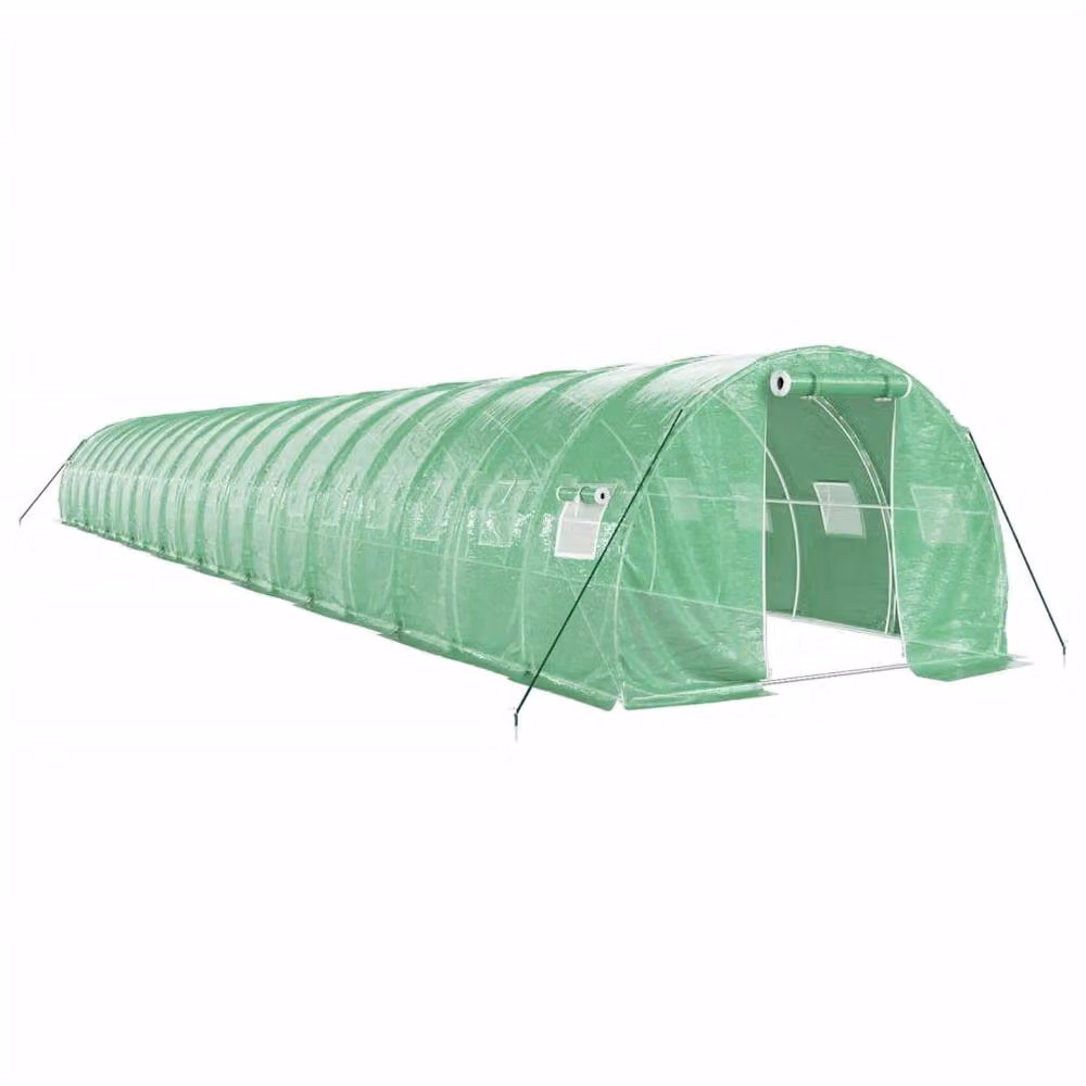 Berkfield Home Freestanding Steel Frame Greenhouse in Green, W/D/H: 20 x 3 x 2 m – 2