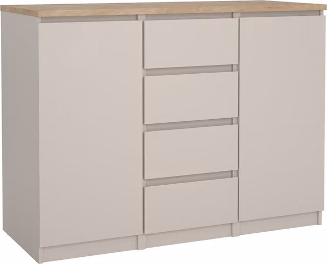 Furniture To Go Naia Sideboard in White and Cashmere Jackson Hickory