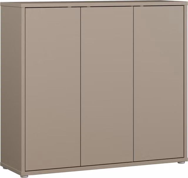 Furniture To Go Alice Springs Modern Shoe Cabinet with 3 Push-Open Doors in Sand Taupe