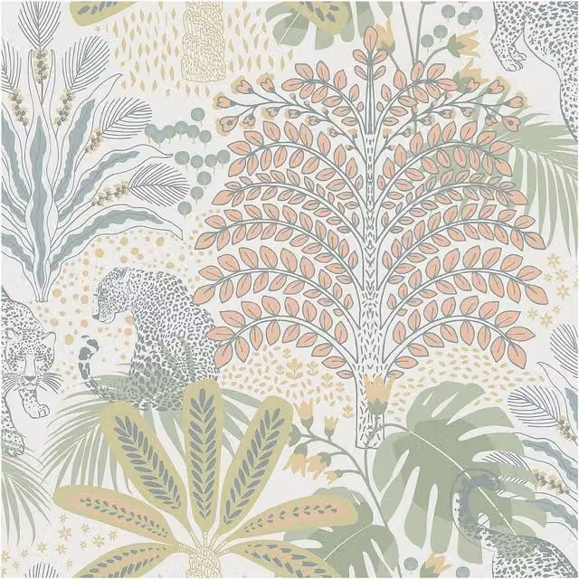 Envy Savannah Pastels Natural Floral Wallpaper in Beige, W/H: 52 cm x 1000 cm
