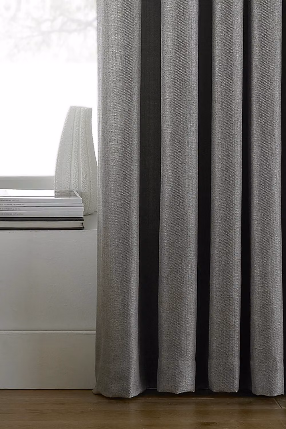 Paoletti Atlantic Twill Woven Eyelet Curtains in Grey, Width: 229 cm, Drop: 229 cm – 3