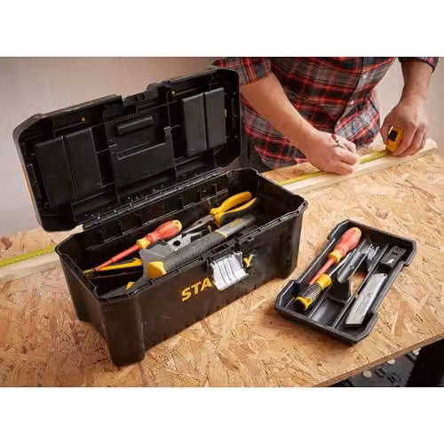 Stanley Basic Toolbox with Organiser Top and Inserts, Black, W: 50.0 cm, D: 40.6 cm, H: 19.5 cm – 10